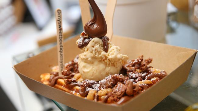 Arguably the best waffle sin Sydney are being dished out of a boutique food truck in Hurlstone Park. Picture: Phillip Rogers