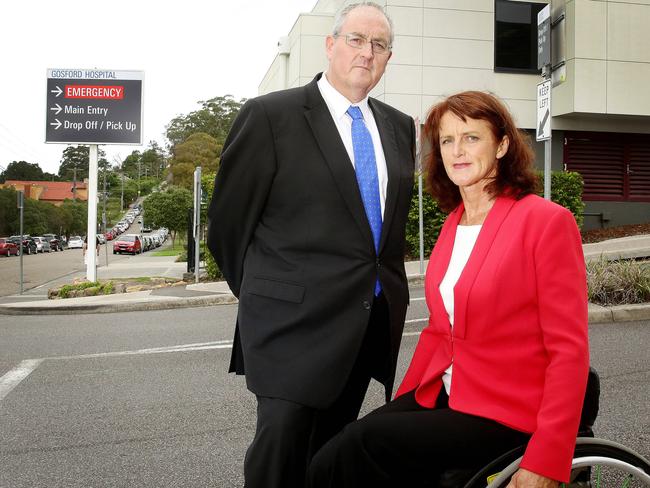 Shadow Minister for Health Walt Secord was at Gosford Hospital with Labor candidate for the Gosford by-election Liesl Tesch last week. Picture: Sue Graham