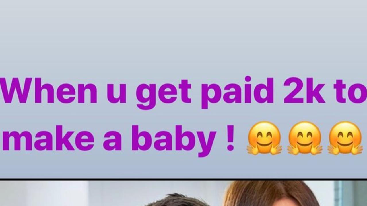 Cyrell's Instagram caption boasting about her baby payday.