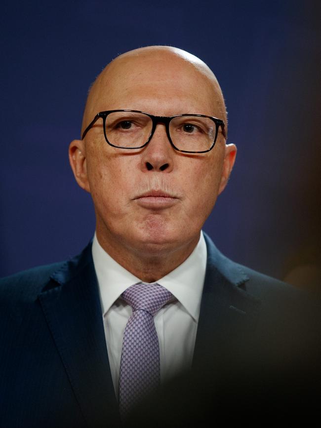 Federal Opposition leader Peter Dutton on Wednesday. Picture: Nikki Short