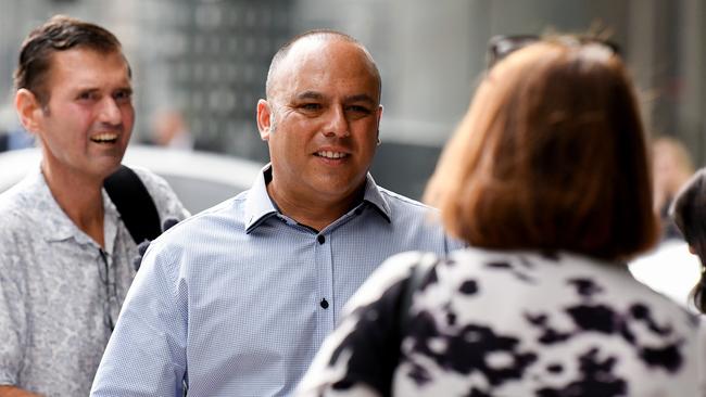 Witness Nick Gilio (centre) was severely injured in an altercation with Sydney man Anthony Sampieri as he raped the child. Picture: Bianca De Marchi