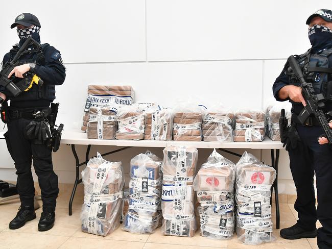 The AFP has charged 11 men and two juveniles following an investigation into a transnational organised crime syndicate accused of conspiring to import 2.34 tonnes of cocaine into Australia by sea. Picture: NewsWire / John Gass