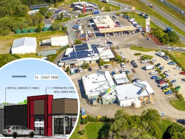 A proposal for a 24-hour service station lodged with council is set to include four separate fast food outlets for drivers using the Bruce Highway.