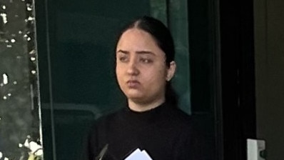 Ashpreet Kaur leaving Geelong Magistrates Court on Monday.