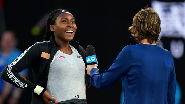 Coco Gauff is a natural, on and off the court. Picture: AAP/Dave Hunt