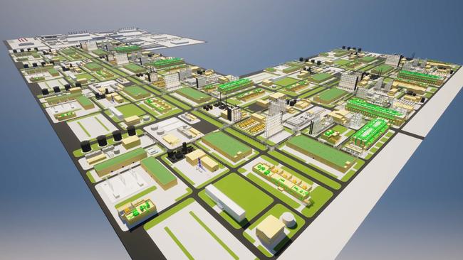 Render of Quinbrook's polysilicon manufacturing facility at the Lansdown Eco-Industrial Precinct. Picture: TCC.