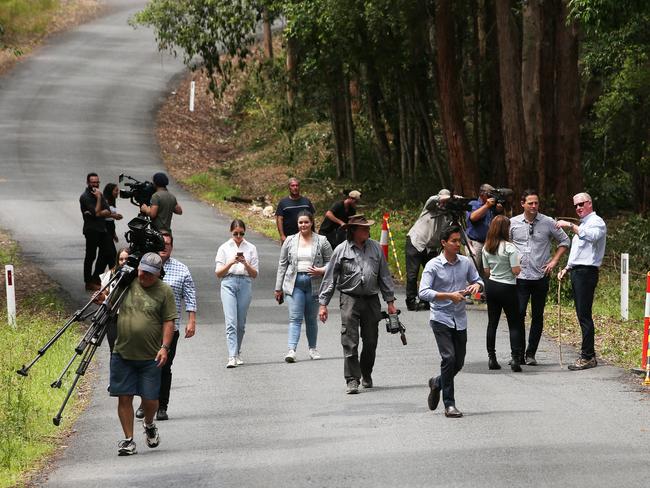 There has been a massive media presence around the William Tyrrell search in Kendall. Picture Peter Lorimer