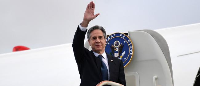 US Secretary of State Antony Blinken departs Liverpool for Southeast Asia on Sunday. Picture: AFP