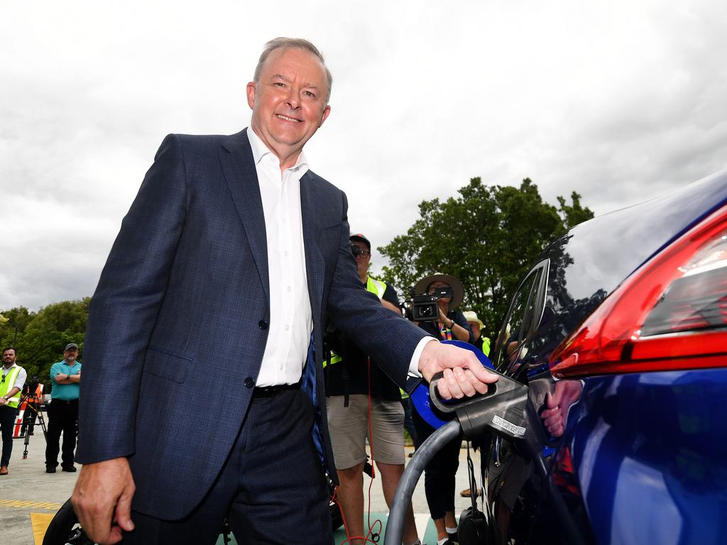 Anthony Albanese unveils electric vehicle plan, lashes Scott Morrison