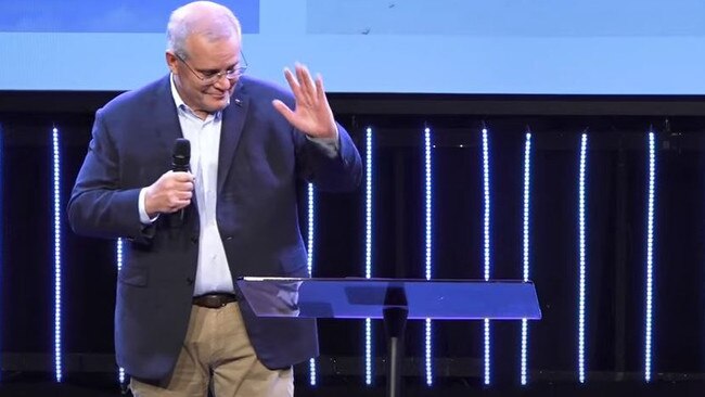 Scott Morrison at Horizon Church. Picture: YouTube/Horizon Church