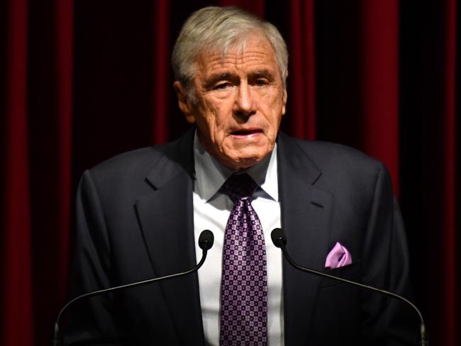 Seven West Media chairman Kerry Stokes at the unveiling of the Long Tan Cross exhibit at the Australian War Memorial in Canberra in 2018. Picture: AAP