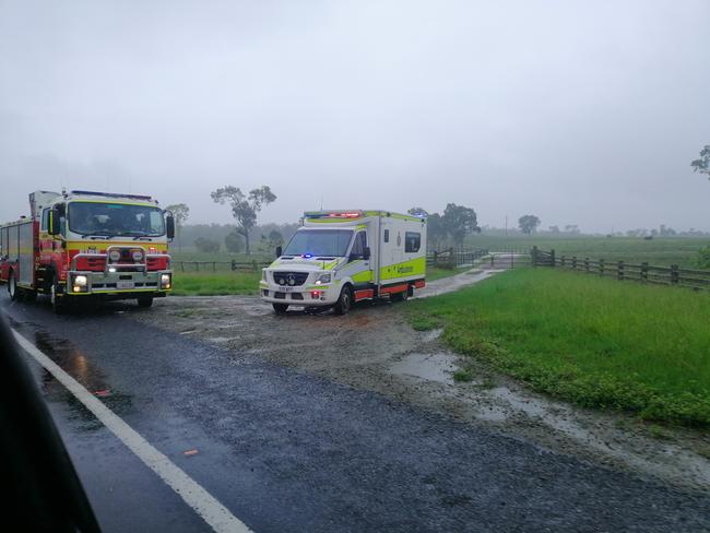 Three-hour wait for truckie stuck in fast moving flood water