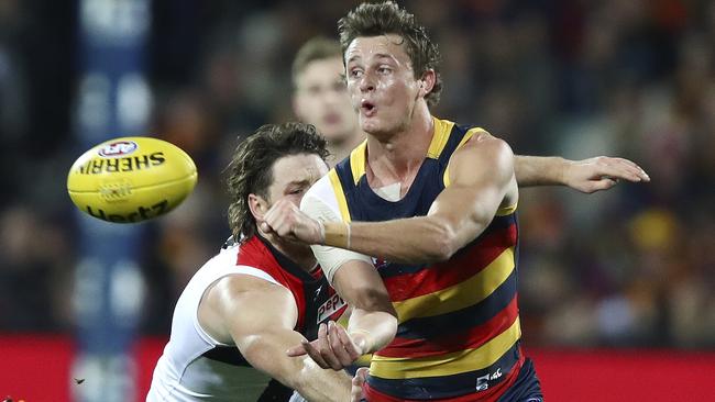 Matt Crouch picked up the slack as Rory Sloane was being tagged and was one of Adelaide’s best. Picture: Sarah Reed