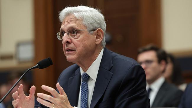 Merrick Garland tells the house judiciary committee the Justice Department applies the same laws to everyone. Picture: AFP