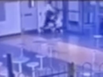The entire fight was caught on CCTV. Picture: Supplied