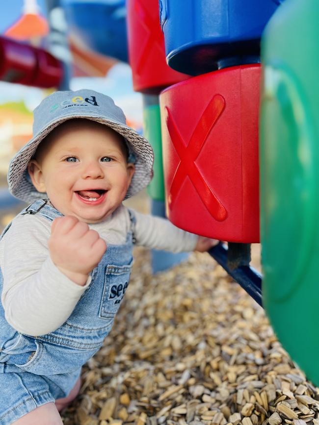 Hudson Warwick. Nine months old. Hudson is a little adventurer, he is always out and about in nature as long as he cant eat it too, because a little dirt never hurt anybody right.