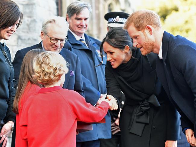 Harry Smith and Megan Taylor meet Prince Harry and Meghan Markle. Picture: Ben Birchall — WPA Pool/Getty Images.