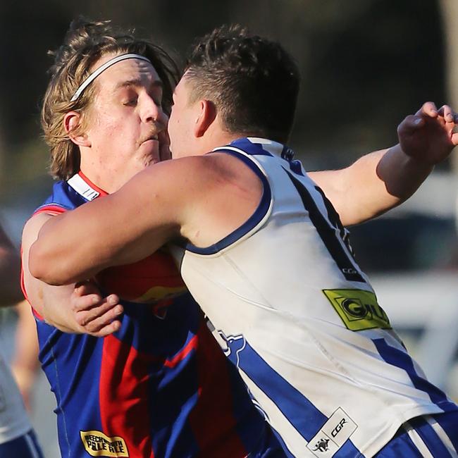 Yackandandah’s Harry McBurnie and Beechworth’s Henry McCormick go head-to-head.