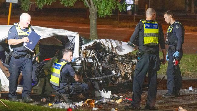 Emergency services have attended a single vehicle crash in Clayton this evening.ItÃ¢â¬â¢s believed the vehicle was travelling along Dandenong Road just after 6.30pm when it struck the curb and ended up on its side.The yet to be formally identified driver and sole occupant of the car has died at the scene. Picture: Tony Gough