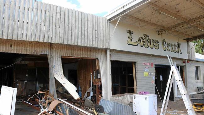 A month after Cyclone Debbie destroy Sandy Petrie's roadhouse is still abandoned. Picture: Mark Bailey