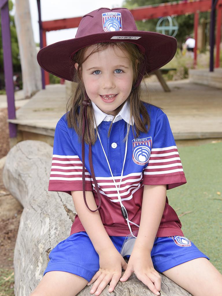 My favourite thing about school so far. Margaret: “I like the monkey bars, the slides and I like climbing trees.” Picture: Alan Barber