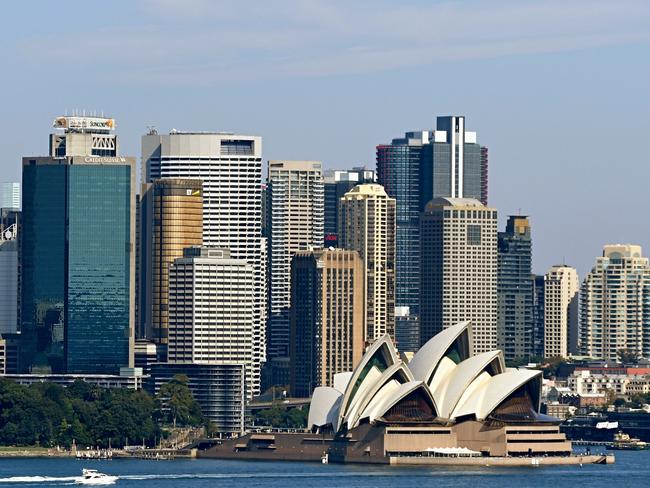 The Sydney Opera House and Central Business District is seen on Sunday April 16, 2017. (AAP Image/Sam Mooy) NO ARCHIVING