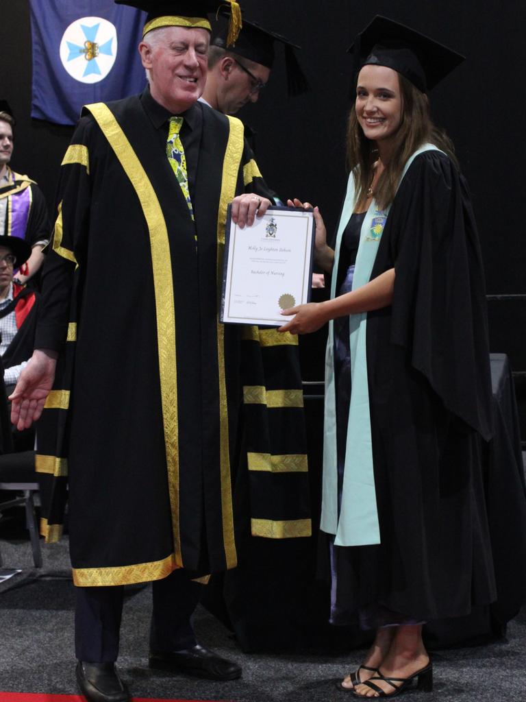 Molly Dobson graduated with a Bachelor of Nursing at the CQUniversity graduation ceremony in Bundaberg on December 14, 2023.
