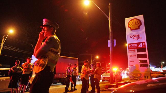 Police at the scene where an 11-year-old boy was hit by a 4WD at Forestville. Picture: Braden Fastier