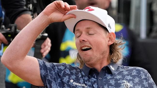 Cam Smith of Ripper GC reacts after his bunker shot on the 12th hole during LIV Adelaide at The Grange Golf Club on Friday. Picture: Asanka Ratnayake/Getty Images