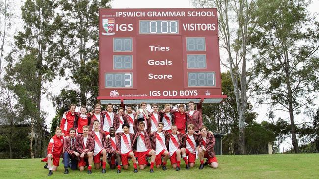 The 2017 Ipswich Grammar School team that won their last GPS First XI football premiership.