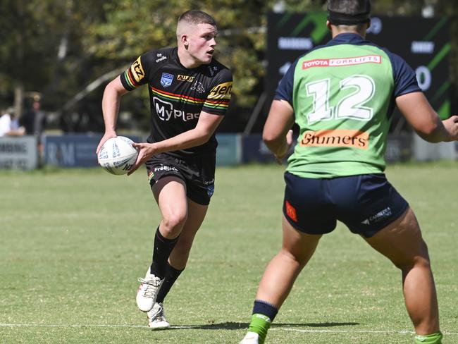 CANBERRA, AUSTRALIA, NewsWire Photos. MARCH 9, 2024: UNE SG Ball Cup - NSWRL Junior Reps Round Six Canberra Raiders vs Penrith Panthers at Raiders Belconnen in Canberra. Picture: NCA NewsWire / Martin Ollman