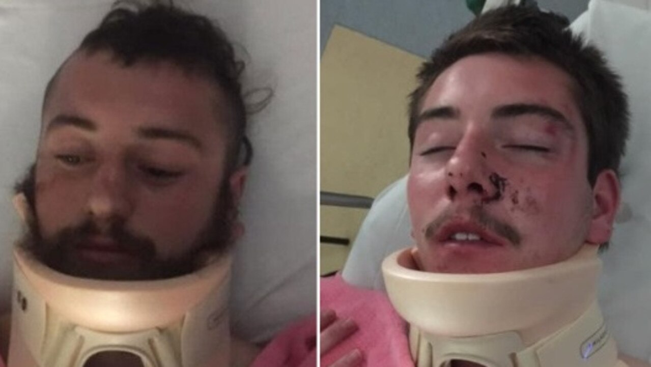 Lochie and Rueben Higgins are recovering in a Melbourne hospital. Pictures: Supplied