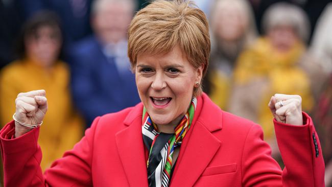 Nicola Sturgeon celebrates with her fellow MPs. Picture: Getty Images