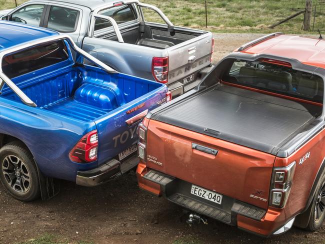 Photo of the 2020 Ford Ranger, Toyota HiLux and Isuzu D-Max. Taken by Thomas Wielecki