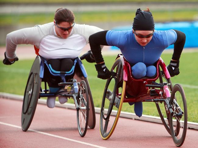 Retired Paralympian Louise Sauvage (left) is Ballard’s friend, coach and role model.