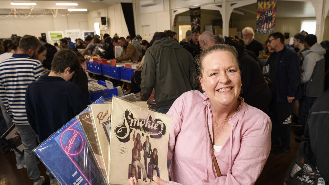 Terri Henningsen at the Toowoomba and Darling Downs Record Fair at the Drayton Memorial Hall, Saturday, May 31, 2025. Picture: Kevin Farmer