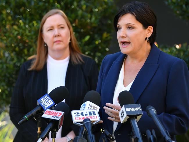 Jenny Aitchison with former NSW Labor leader Jodi McKay in 2021. Picture: NewsWire/Joel Carrett