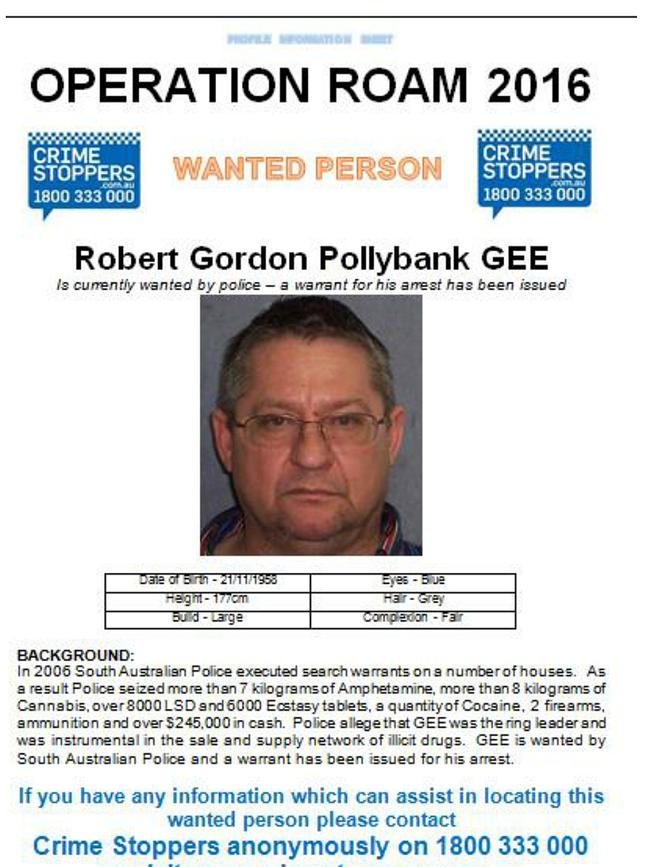 The wanted poster for Robert Gordon Gee.