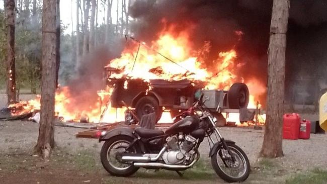 Ms Harrington’s Virago motorcycle survived the carnage.