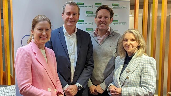 Federal Housing Minister Julie Collins, Acting Premier Michael Ferguson, Launceston Health Hub managing director Dr Jerome Muir-Wilson and Tasmanian Labor Senator Helen Polley announcing the state's first of four urgent care clinics on Wednesday, July 12. Picture: Alex Treacy