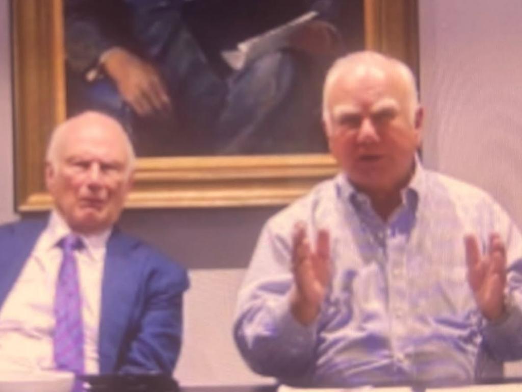 Administrative committee members Richard Alston (left) and Alan Stockdale as they appeared in the online meeting on Tuesday night. Image: supplied