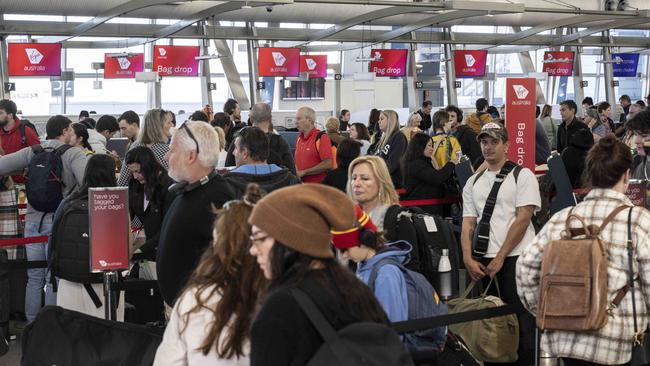 Dozens of flights were cancelled at Sydney airport over the weekend. Picture: NCA NewsWire/ Monique Harmer