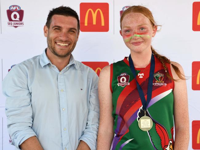 Sarhree Fabian of Sandgate won the best on ground award for the Under 13 Girls Div 1 in the SEQJ competition. Picture: Supplied