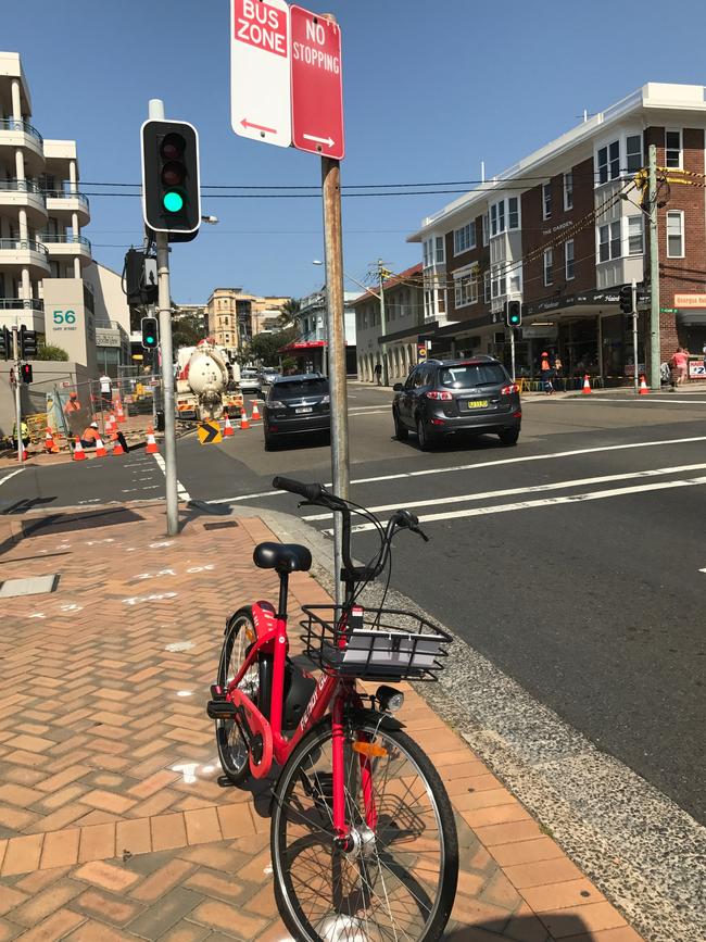 A Reddy Go hire bike spotted at Coogee last Thursday. Picture: Rebecca Franks