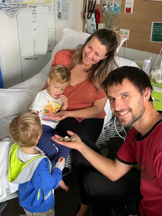 Leonardo and Samuele with their parents. Picture: Supplied by family