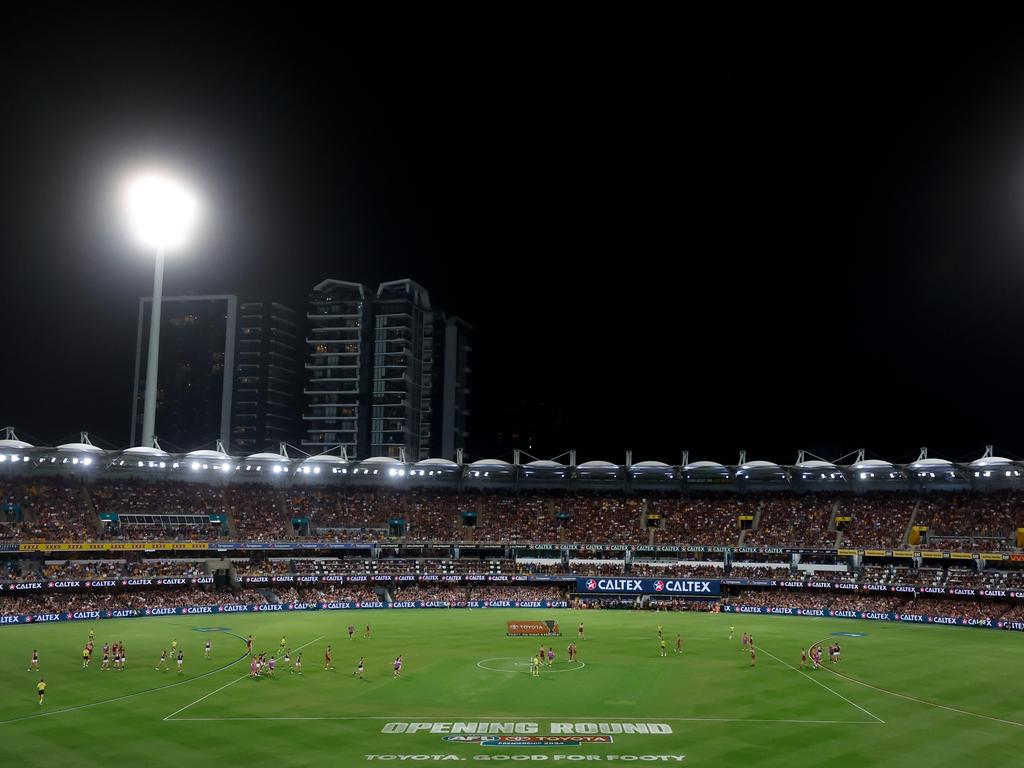 The opening match between the Brisbane Lions and the Carlton Blues at The Gabba earlier this month. Picture: Dylan Burns Getty Images