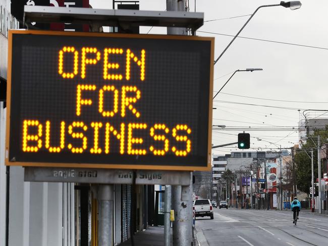 MELBOURNE, AUSTRALIA- NewsWire Photos AUGUST 31, 2020: Closed shops are seen on Victoria Street in Richmond during stage four COVID-19 lockdown in Melbourne. Picture: NCA NewsWire/ David Crosling