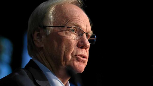 Australian Rugby League Commission Chairman Peter Beattie speaks to the media in Sydney, Thursday, February 28, 2019. The ARL commission has approved changes to its behavioural policy which will allow the NRL to stand down players accused of serious crimes. (AAP Image/Joel Carrett) NO ARCHIVING. Picture: JOEL CARRETT