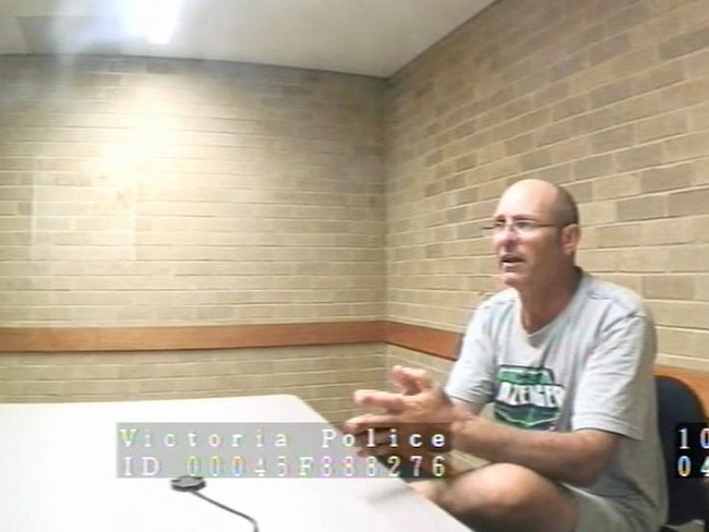 Screen grabs from police interview of Greg Anderson who killed his son Luke in 2014.