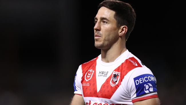 Ben Hunt looks on during the Dragons’ clash with New Zealand Warriors at WIN Stadium. Picture: Getty Images